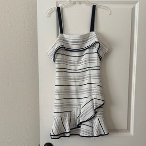 EUC Lucy Paris Navy and White Striped Midi Dress